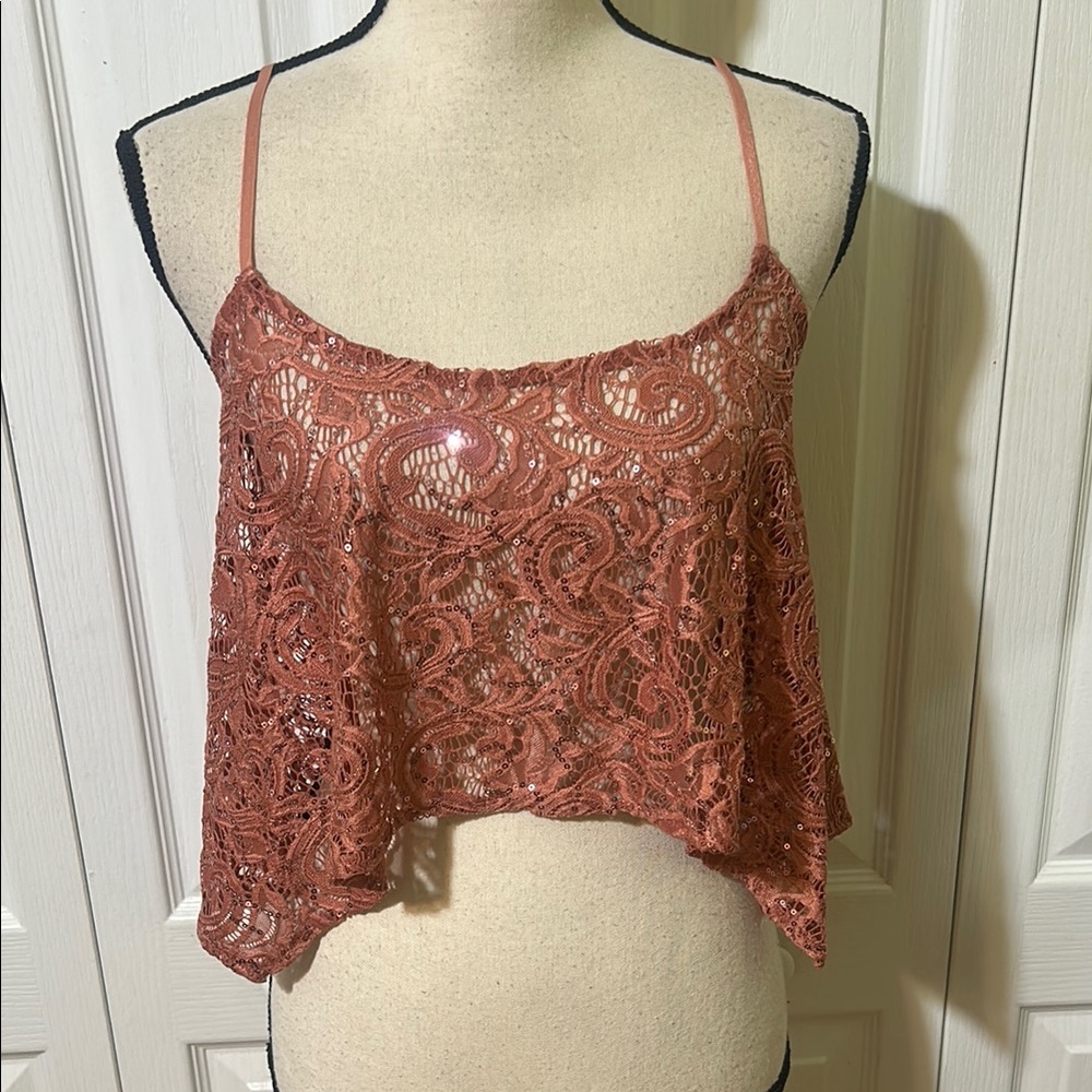 Free People Intimately Best Idea Sequin Cami dusty rose